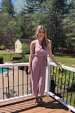 I absolutely love this jumpsuit! The color is so pretty and the material is very high quality. The material is lightweight and perfect for summer and spring events. It looks very chic and expensive. I can't wait to wear it again! - Chelsie C.