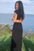 A little long but with heels it's great. Fits amazing. Love it. - Theresa B.