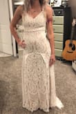 I ordered this one and the awaken my love white long sleeve lace maxi dress so I would have choices. I'm trying to spend the least amount as possible for my wedding. Anyways, this dress is perfect for showing of your shape. I'm not used to showing off my shape and my shape isn't where I'm happy with it yet so I'm probably going to return it. I love the train and the lace on it though! It's very comfortable and stretchy for a tight fitted dress. It was a tad too short for my height. Makes me wonder if getting a medium would have fit better. I would still recommend this dress, it just wasn't for me. - Kali F.