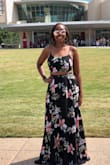 I got a lot of compliments and it is so unique. It fit me perfectly and it is such a great dress for a hot summer day. The slit in the dress adds a little spice to it but it is still appropriate for brunch or a day party. I would definitely recommend this dress. - Ngina M.
