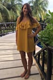 Perfect for vacation! Loved the flow and material! Received many compliments. Straps are adjustable so you can shorten or lengthen the front. - Sara F.