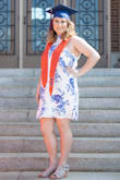 I ordered this for my graduation and I absolutely love it. I'm usually a large in most dresses, but I got a medium after reading the reviews and it fit perfectly! - Rachael B.