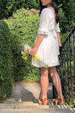 I bought this dress for my graduation photos and ceremony! I was a bit worried that it would not fit correctly, but I had nothing to worry about! Although the slash of the waist couldn't be tightened any more than a certain extent, the dress looked amazing! I received so many compliments, and the dress was so comfortable! I would definitely recommend buying this dress! - Heesoo J.