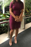 This dress exceeded my expectations! It was comfortable and fit perfectly. Loved that it was stretchy and did not feel restricting in any way. I have a very hard time finding short dresses that don't look too short on me. This one is a winner, and I will have to order it in a couple more colors. I also received so many compliments about the dress. - Dunja W.