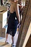 Love this dress. I have a body type that I carry weight around my tum, beasts, back, etc. So I was a little worried that this silhouette wouldn't flatter me but it was perfect. The chest is thick enough that a bra is not necessary but if you want some extra lift you can get a sticky strapless bra. Definitely recommend it! If it flatters my body type I guarantee it'll flatter yours! - Amanda T.