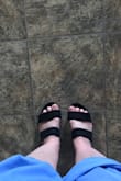 Love these sandals! Perfect fit, very comfortable. These have a tiny heel that gives you the added benefit of using them for a dressier outfit without the pain of having to wear a high heel. I broke my ankle a couple of years ago and any high heel just kills me. So excited to be able to wear these for hours without pain! - Kelly K.