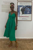 I wore this dress to Marrakech on vacation in the hot 103 degree weather. It was the perfect lightweight dress to wear, but it's well made as well. The color is just as vibrant as it is in the picture.
One of my favorite pieces I've ordered from Lulus. Wish there were more colors!
P.S. this is a great dress for a pregnant person. I'm currently 5 months in, and I ordered my regular size. The elastic in the back of the dress will make it a great transition dress as your baby bump grows.
I also didn't wear a bra with this. It was perfect!! - Tifani H.