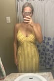It's so cute and can easily be dressed up/down! It also hits everywhere perfectly. I got a M, and it's a little big, but I wouldn't size down since it fits my busy perfectly! I don't have to wear a bra which is a plus. - Chloe D.