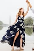 This was the perfect dress for my engagement pictures - elegant, sexy (without being too revealing), and it looked perfect in the photos. It does run very long - I'm 5'7" and wore heels and the skirt was still trailing on the ground, but otherwise the fit was great! I can't wait to wear this all summer! - Victoria K.