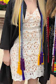 I used this for my graduation dress for college, and it looked really cute! I'm on the shorter side and have a bigger chest size, so if you're around my height and bra size I would recommend getting a size small! - Jenny M.