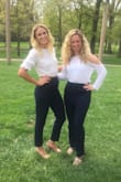 I love the feeling of these pants, and they look so classy! I'm a runner and have a little bigger thighs so the fit was a tad snug through this area. The pant was also a tad more cropped on me because I do have longer legs- neither of these things bothered me tho! They still looked great and were very comfortable! (My little and I both have the same pants! <3 but I'm the one on the left in the photo :) - Caitlyn H.
