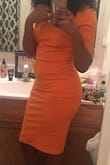 The orange color is amazing. At first I was skeptical because I was not sure the exact shade of orange it would be, but I loooooove it. I ordered this dress for my college graduation. - Jonae` W.