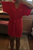 Material was thin and felt cheap-ish. Felt like a bathrobe. Wasn't too excited about it. Returned. - Lisa D.