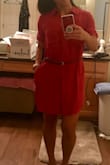 I didn't notice in the description that there are pockets so that was just the icing on the cake of this fun dress!!   

The fabric is thick enough to keep it modest for work but airy enough for the hot summers in Arizona! I tried it out of the box with a skinny rope belt and some wedges.  It was love at first sight.

My boyfriend loves it on me too! - Lisa D.