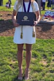 I ordered this dress for college graduation and it was SO CUTE. The material is great and isn't see through. It's a true white color. One thing is that it's a little short, when I put my arms up the dress comes up pretty high. Other than that I LOVE this dress and definitely recommend. - Jaime J.