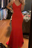 I absolutely love this dress! I ordered this one in a small and the black in XS just to see which fit better. I actually love the fit of both, I'm thinking of having this one taken in just a little but I could definitely survive without it. Over absolutely love the quality of this dress. The color is so pretty, I'm very excited to wear it to a wedding next month! - Amy M.