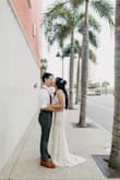 Super late review but everything about this dress was perfect! I ordered an XS and it fit so well on me but I did have to have the length of the dress altered. Very happy I chose this as my wedding dress. It's simple yet elegant and fit within my budget. My favorite part about this dress is the train. It's the perfect length. Definitely recommend this dress! - Melisa M.