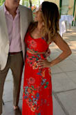 I love this dress so much! So flattering on I received so many compliments! I would size up if you ate busty because the fabric does NOT stretch at all. Other than that I love this and can't wait to wear it again! - Kimberly