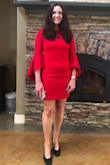 I neglected to see it was a bodycon dress, but I wore it for my daughter's high school graduation and got tons of compliments! Brought me out of my comfort zone! It does need maybe a short fitted slip or spanx...the material is very expensive feeling and is comfortable. Beautiful color! - Dana S.