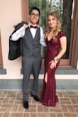 We ordered this dress for prom and it did not disappoint! We had the front neckline and the slit in the leg sewn up more so that it was more appropriate for a HS sophomore. We hemmed it quite a bit too, but the fabric was easy to work with. - Jodi B.