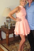 I received this dress way sooner than I thought I would, which was great as it was for a wedding. The color is even more beautiful in person and the fit was perfect!!! The only reason I gave this four stars instead of five was because you cannot wear a bra with it, which I knew buying it but I'm just not fully comfortable with, also the neck felt a little tight throughout the night. Overall I was very happy with my purchase and got many compliments on the dress. I will definitely be ordering from Lulus again! - Michelle K.