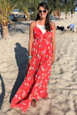 This dress for me perfectly, I wore a high neck bralette underneath for modestly because the neck line is very low. I received many compliments! - Janel W.