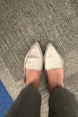 I do like these but there's a few things I don't like. The silver is very very shiny, I have only been wearing the shoes for less than an hour when one is already creasing completely. Also, they are both a size 8 but my left shoe is definitely a half-size to a full size bigger. - Karrah N.