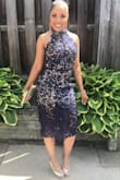 I received soooo many compliments. This dress run super small. NO STRETCH. I ordered a medium and large to be safe because I wanted to wear to a wedding. Ended up sending the medium back.

I'm normally a 6/8 in dresses. Hope that helps! - Sabrina G.