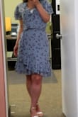 Such a beautiful dress at such a great sale price! Dry clean only so be aware. It's a tad big, but I wouldn't get any smaller than a med. I wore a bra top underneath to cut down on unwanted attention during day hours, but I am sure with the correct adhesive bra I could achieve the desired "braless" look for, say a night out with hubby. LOVE this dress. It is a true wrap. Well made. - Kristin F.