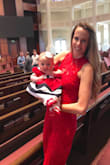 Beautiful dress and I was very comfortable in it! I have a 3 month old and was able to move around, up and down very comfortably as it was not skin tight. There were a few snags and flaws in the lace, but I was able to trim and tie down. Great dress for the price! - Monica B.