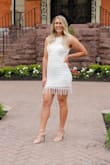 I'm usually a size medium, but after reading reviews that the dress runs a little large, I went with a small and I'm so happy I did. I wanted more of a fitted look and the small still wasn't tight on me at all. I loved it and will definitely wear it to other events! - Miranda B.