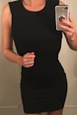 This is a great dress for an event or a fancy night out. It's a little bit tight on me on the bottom, but I think if I had ordered a medium it would have been too loose on top. Got lots of compliments! - Melissa H.