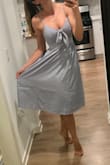 This dress is everything! It shows enough skin for a fun/playful vibe, but it keeps it classy with the just-below-the-knee length. I'm picturing twirling around on warm summer nights with wedges on my feet and ice cream in hand! ;) Petite beauties under 5'5 may need to bring up the hem or it may be too long. - Melissa L.