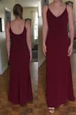 I got this dress in the mail so quickly after ordering it from Canada. The length is perfect on me, just hits the floor and I can wear about a 1.5"-2" block heel and my toes just come out. It fits my body perfectly, no tailoring needed. The material is thick (could pull it off w/o a bra) but also stretches so my legs don't feel restricted with the tightness in the hips. The straps are adjustable and the bust area doesn't fall forward/curl out at the top w/ my small chest. I was considering the medium as I normally wear a size 6, but the small was perfect. If you were a 4-8 I'd say you could fit this dress comfortably as well. Overall I couldn't ask for anything more. If you're considering this dress, I'd say go for it. - Sara B.