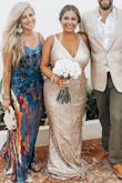 This dress was perfect for a beach wedding in Mexico! Light and breezy. However, the fit was a little weird. It was large in the bust (i would have had it taken in if i had time), but also felt snug in the hips. I have hips and a small bust and usually have to have everything altered. It felt more fitted than I was expecting...not a flowy/loose fit. I did love the look of dress especially for a beach wedding so I kept it, wore it and received a lot of compliments! - Lindsay C.