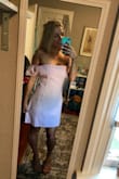 I bought this dress in the small and medium to pick which fit I liked better. I'm keeping the small because although it doesn't have any stretch, it's larger on the waste which was very flattering. I'm wearing this to my sister's rehearsal dinner for her beach wedding and it's the perfect mix of casual and dressy that I was looking for. Also note it has a zipper on the side, which I really liked, so it is not pull on. - Emily P.