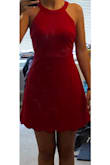 This dress fits perfectly and is so cute. I really like the color and shape, and it's not too short. It fits perfectly at the waist and is loose at the hips. - Claudia R.