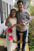 I wore this dress for my bridal shower. I loved it and I got so many compliments! I did have to get it hemmed because it was like 6 inches too long for me. I had on a jean jacket for part of the day and it still looked so cute! - Katie B.