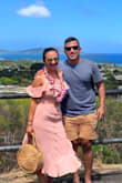 I bought the blush and the black one for my vacation to Hawaii, and I love both of them! I am going to wear it all summer. The skirt has an elastic waistband (only noticeable in the back), and the pockets are nice to have. I loved it because it was so comfortable, but it looked dressy even with sandals. I don't like showing a lot of mid-drift, so this two piece was perfect as it only showed a sliver. Can't wait to dress it up with wedges/heels! - Stephanie L.