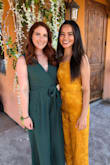 I got this jumpsuit to wear to a wedding in March. The color is slightly darker than the picture, like a forest green more than a "fern" green. The tie and where it cuts off on the legs is beautiful. It was a little hard to get on with the zipper on the side, but once it was on it felt fine and not too snug. The upper half is where I had to make changes. It was too loose in the cleavage area, so I had to get the shoulders moved up but that's it. Since wearing it twice (not dry cleaned yet), there has been some fraying of the material. Otherwise it looked phenomenal and can be easily dressed up or down! - Gianna H.