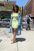 This dress fit true to size and the color is so fun and reminds me of spring! I got so many compliments on the color and the dress! It is s little on the short side, as I had to keep pulling it down, but it's so cute it's worth it. The only downside was that the fabric was around pulling when it arrived, I didn't feel like returning it so I wore it anyways. But I guess the pulling fabric speaks to the quality of the material. - Jacqueline P.