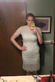 It just felt loose overall, I definitely should've ordered a small but I also wasn't a fan of how it looked on me so I returned it. It is a really cute dress though, just not for me. - Elizabeth V.