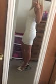 I bought this dress for my graduation and it's perfect. It's stretchy material so it makes it super comfortable & has a small layer underneath so it's not see through at all. Also was a very nice length! Super excited to wear it! - Sarah H.