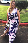 I'm always a little skeptical when ordering clothes online because I'm a big girl and sometimes the sizing can be off. I bought an XL and figured since it was a wrap dress I could make it work. I wear a size 18 pants and XL-XXL top. This dress was comfy and flowed well. Only thing is the bust area and the slit. Because I have a larger bottom I needed to pin it so it didn't pop open and see my goods. Then the bust part was large so I had to pin that. Overall it was a beautiful dress and everyone loved it!!! - Shae-Lynn B.