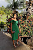 The dress fit me perfectly and I love it! Although the wedding was in Maui and outside in the heat no one could see me sweating through the dress (insert smiley face). I got so many compliments from other guests and the Bride who said she loved it! - Ashlei G.