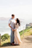 I got this dress for my engagement photo session and it was gorgeous! The dress felt so elegant and comfortable. I think you should buy according to your waist size because there's a lot of wiggle room in the hips. The dress is nice and flowy. It is perfect for any bride-to-be. I love it so much! - Susanna S.