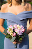 I got this dress in an XS to wear to prom, and I loved it! I had to sew up the slit a bit (dress code), but other than that it was perfect! It was so comfortable and the dress did not fall at all throughout the night like other strapless/off the shoulder dresses normally do. - Ashley H.