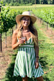 LOVED this dress! I wore it to a winery and got a TON of compliments. Anything with stripes is my jam, and I just loved the little ruffle detail on top. It's sometimes a struggle to find a good length dress because of my height and butt, but this is a perfect length! - Jena H.