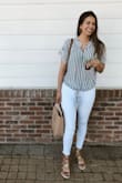 I LOVE this top! I thought it was going to be too sheer, but not at all! I love the tie in the front, the fit and the flow of the shirt. Perfect for hot summer days! - Tyler M.
