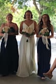 I don't normally write reviews but I used these reviews when I purchased this dress so I decided to review to help future shoppers. This dress is amazing! Hides flaws, flowy and beautiful! So many compliments on my wedding day. - Joye M.
